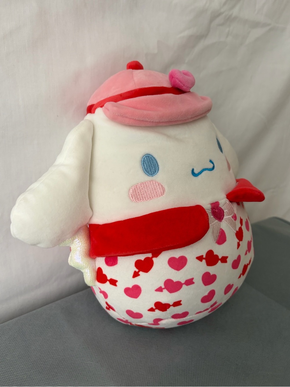 Sanrio Plush Cinnamoroll Squishmallow Pink Hat Hearts Candy (F153)